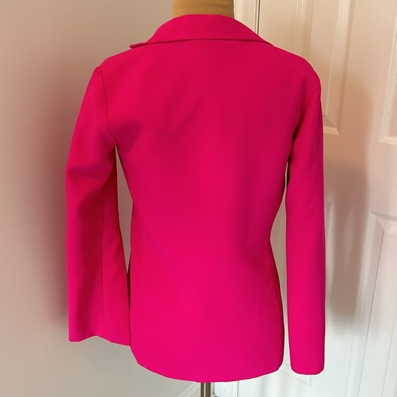Amanda Uprichard Dovima Split Sleeve Blazer in Shocking Pink - Picture 5 of 11